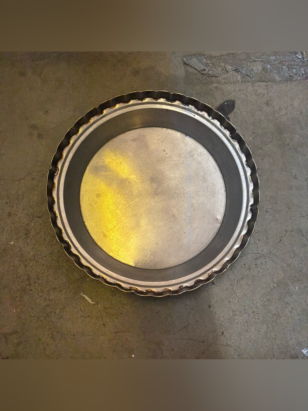 Vintage Silver Metal Pie Pan